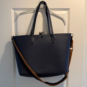 Mark & Graham faux leather tote with laptop sleeve